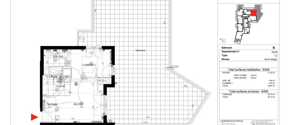 Apartment 2 rooms of 37 m² in Le Plessis-Trévise (94420)