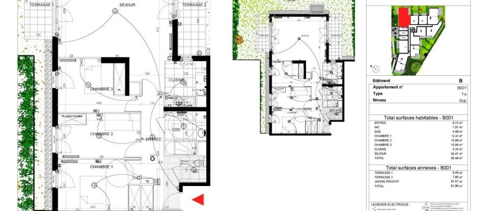 Appartement 4 pièces de 90 m² à Le Plessis-Trévise (94420)