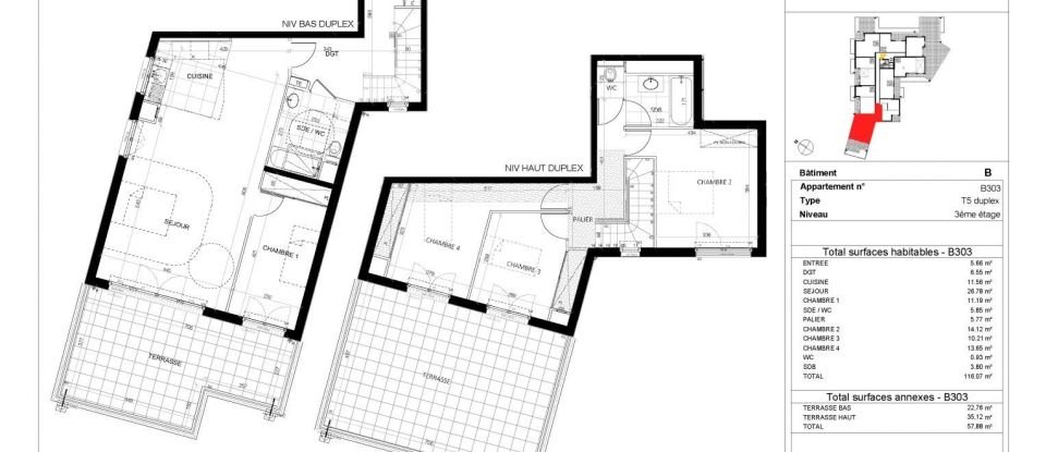Apartment 5 rooms of 115 m² in Le Plessis-Trévise (94420)