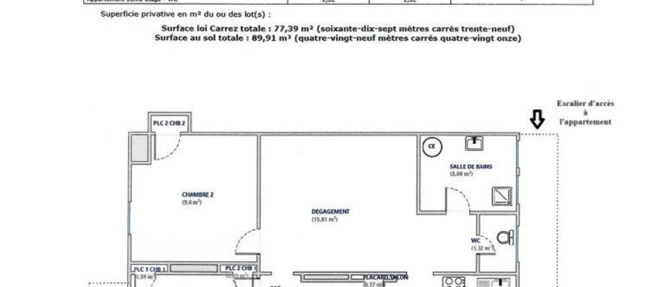 Apartment 3 rooms of 77 m² in Lanslevillard (73480)