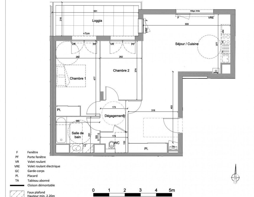 Apartment 3 rooms of 69 m² in Jassans-Riottier (01480)
