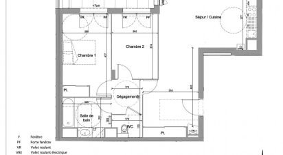 Apartment 3 rooms of 69 m² in Jassans-Riottier (01480)