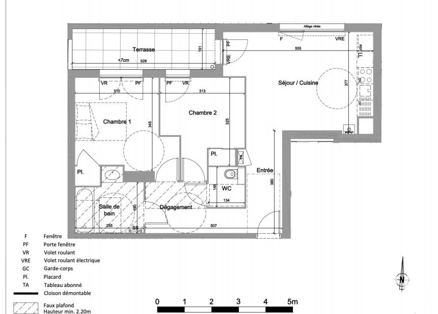 Appartement 3 pièces de 58 m² à Jassans-Riottier (01480)