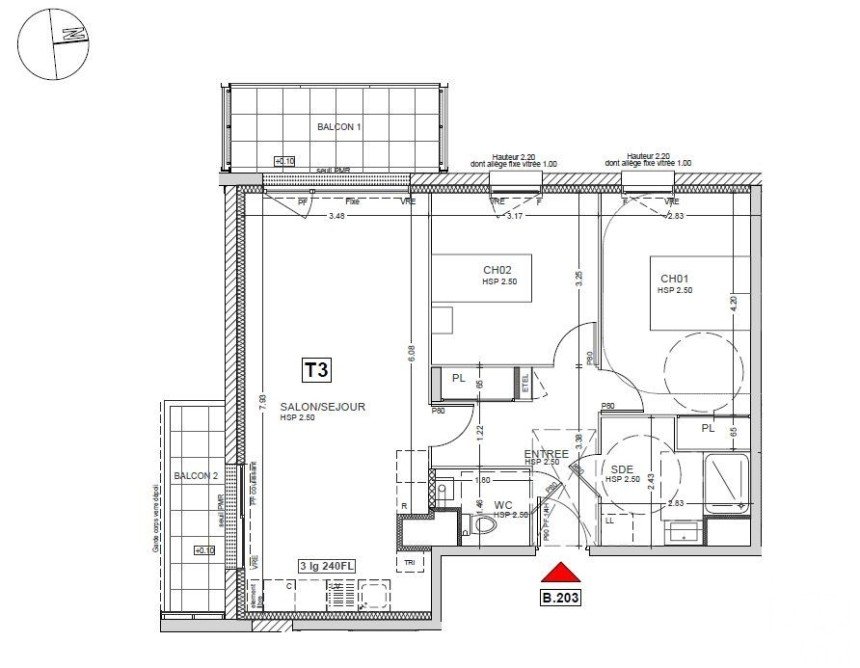 Appartement 3 pièces de 65 m² à Le Rheu (35650)