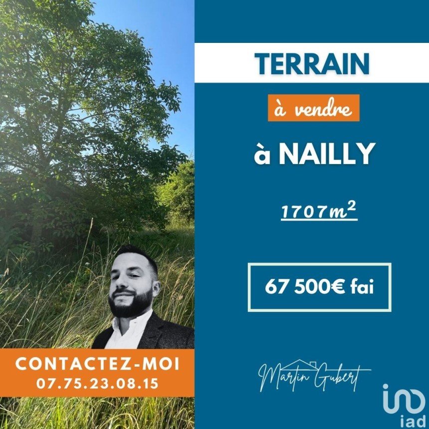 Land of 1,707 m² in Nailly (89100)