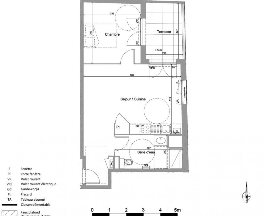 Apartment 2 rooms of 47 m² in Jassans-Riottier (01480)