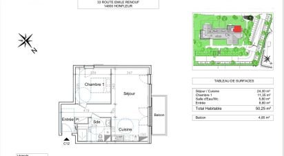 Appartement 2 pièces de 50 m² à Honfleur (14600)