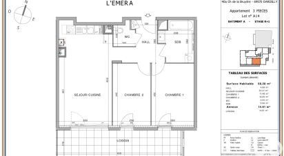 Appartement 3 pièces de 58 m² à Dardilly (69570)