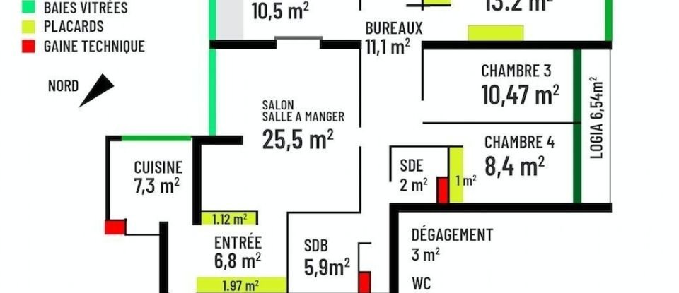Appartement 5 pièces de 119 m² à Élancourt (78990)