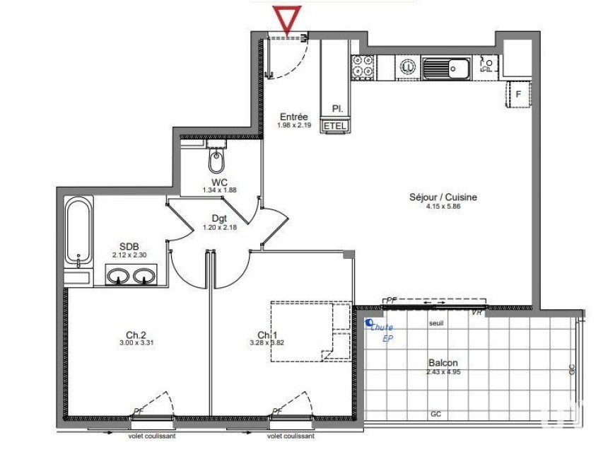 Appartement 3 pièces de 67 m² à Valbonne (06560)