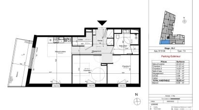 Appartement 3 pièces de 64 m² à Questembert (56230)