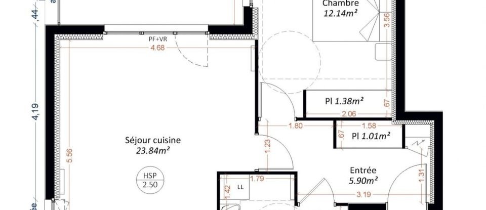 Appartement 2 pièces de 49 m² à Maizières-lès-Metz (57280)