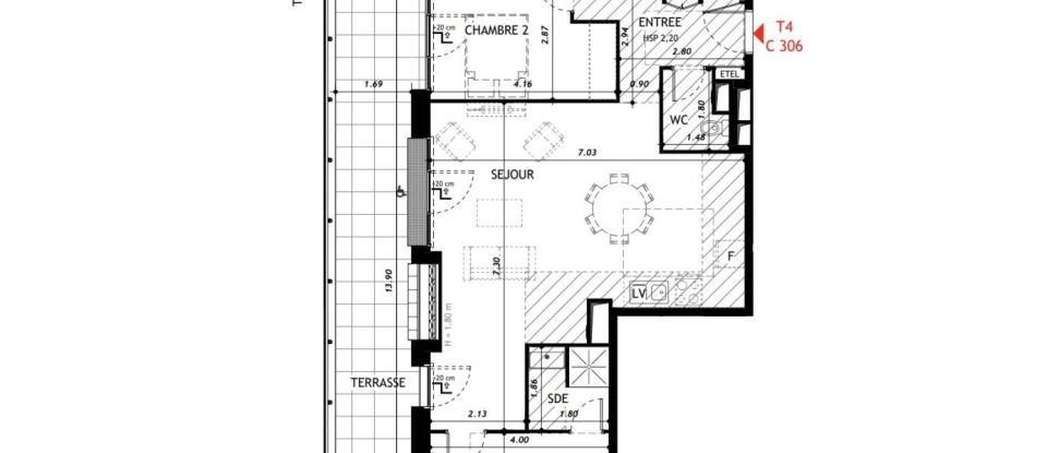 Appartement 4 pièces de 90 m² à Vernon (27200)