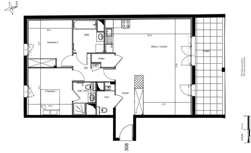 Appartement 3 pièces de 83 m² à Biscarrosse (40600)