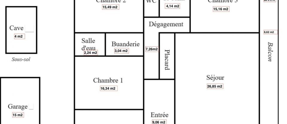 Appartement 4 pièces de 113 m² à Le Mans (72000)