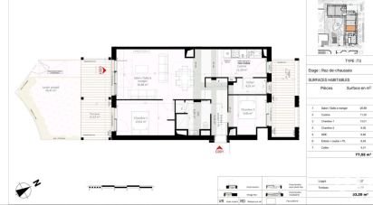 Appartement 3 pièces de 77 m² à Olivet (45160)