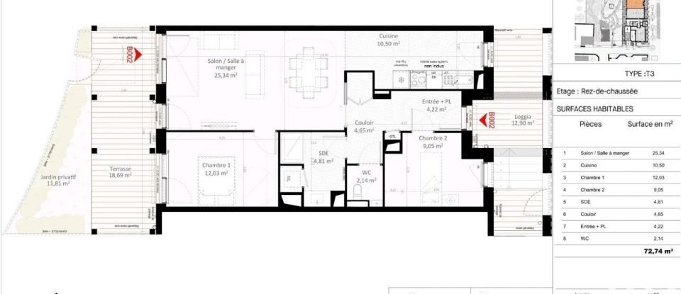 Apartment 3 rooms of 72 m² in Olivet (45160)