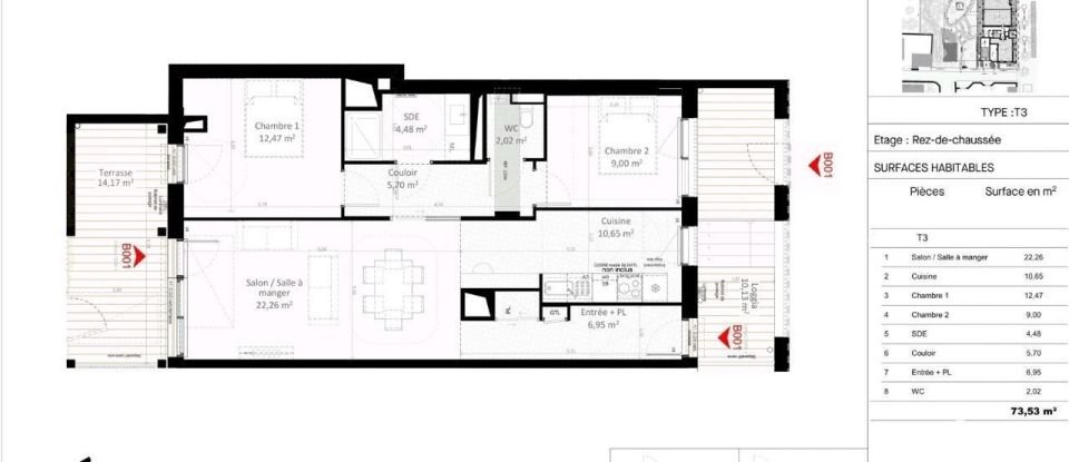Apartment 3 rooms of 73 m² in Olivet (45160)
