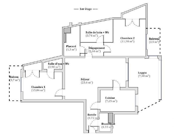 Appartement 3 pièces de 75 m² à Villefranche-sur-Mer (06230)