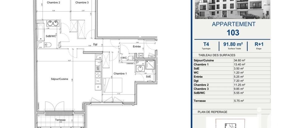 Appartement 4 pièces de 92 m² à Saint-Maur-des-Fossés (94210)