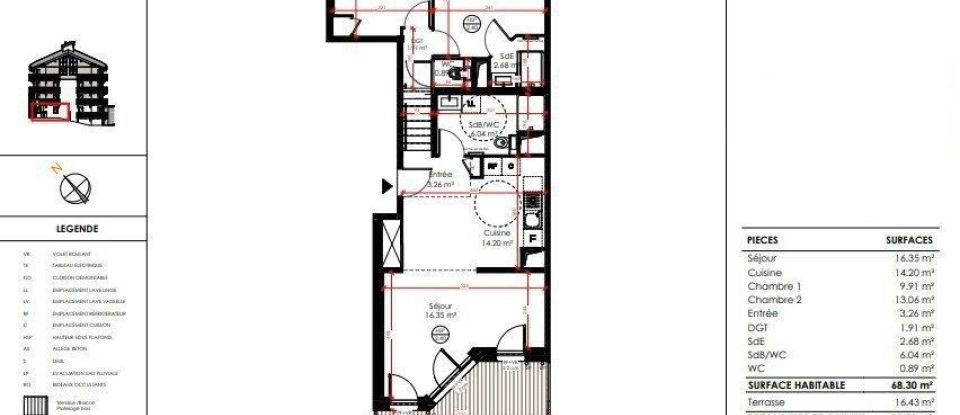 Appartement 3 pièces de 68 m² à Huez (38750)