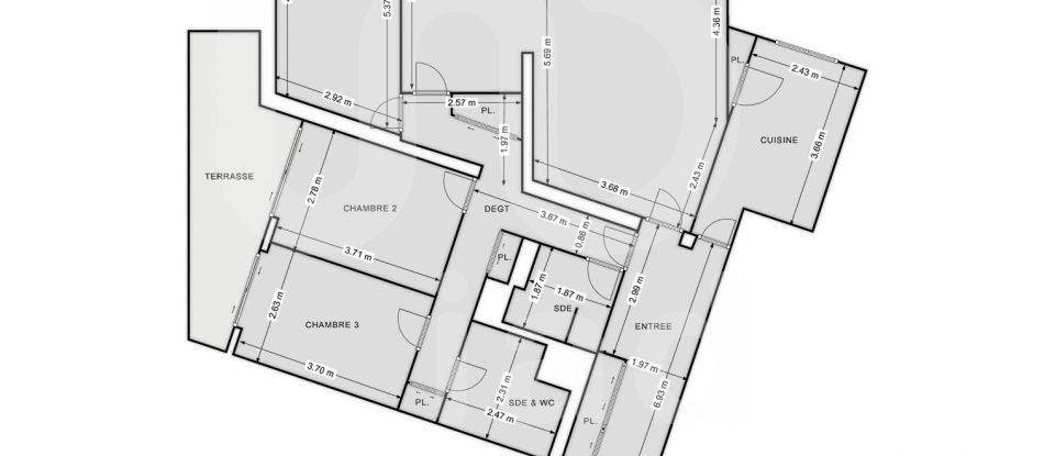 Appartement 5 pièces de 111 m² à Paris (75015)