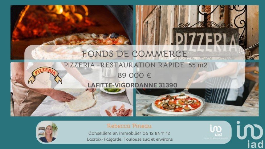 Pizzeria of 54 m² in Lafitte-Vigordane (31390)