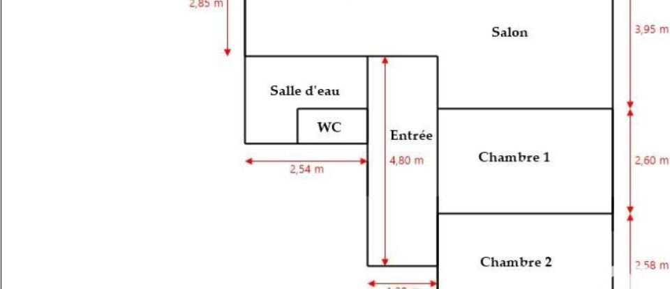Apartment 3 rooms of 57 m² in Nantes (44100)