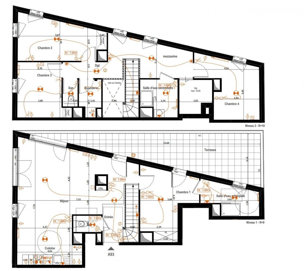 Appartement a louer asnieres-sur-seine - 5 pièce(s) - 119 m2 - Surfyn