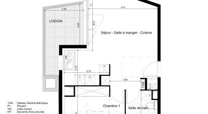 Appartement 2 pièces de 44 m² à Toulouse (31200)