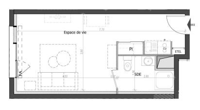 Appartement 1 pièce de 24 m² à Le Mans (72000)