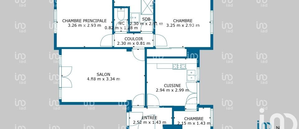 Appartement 3 pièces de 57 m² à Narbonne (11100)