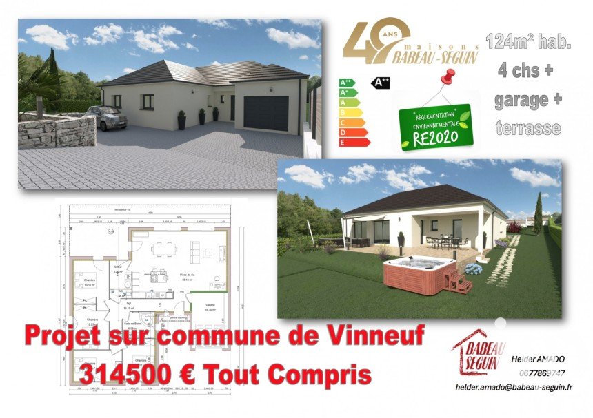 Terrain de 1 313 m² à Vinneuf (89140)