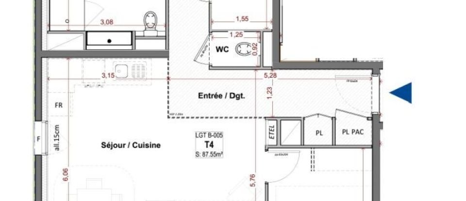 Apartment 4 rooms of 87 m² in Cébazat (63118)