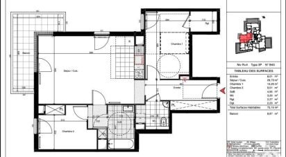 Appartement 3 pièces de 72 m² à Rueil-Malmaison (92500)