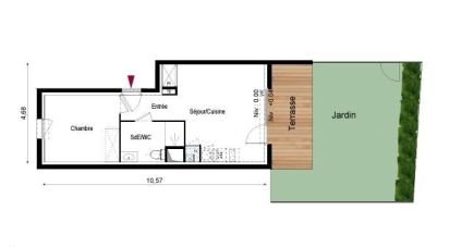 Appartement 2 pièces de 39 m² à Bruguières (31150)