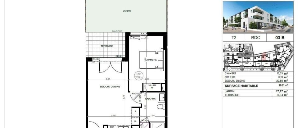Apartment 2 rooms of 40 m² in Saint-Brès (34670)