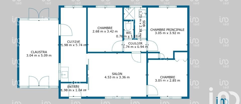 Maison 4 pièces de 64 m² à Châlons-en-Champagne (51000)