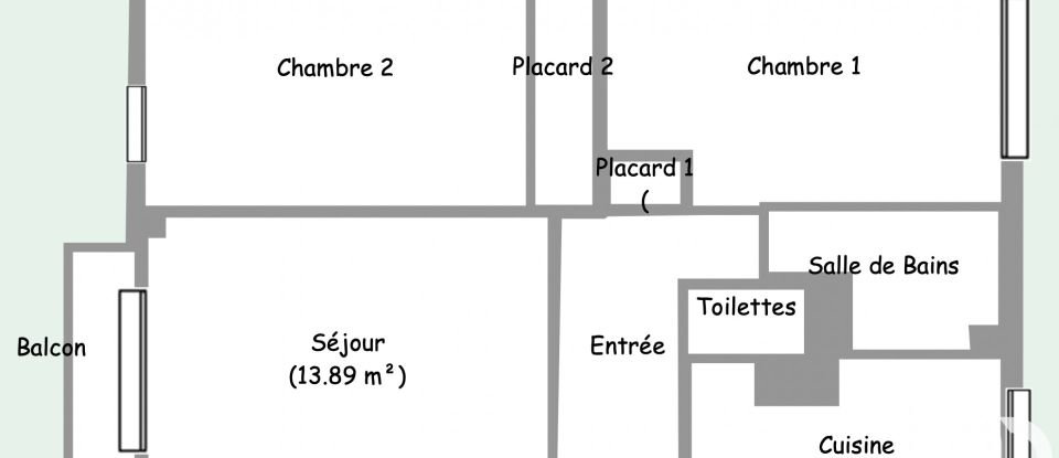 Appartement 3 pièces de 52 m² à Les Lilas (93260)