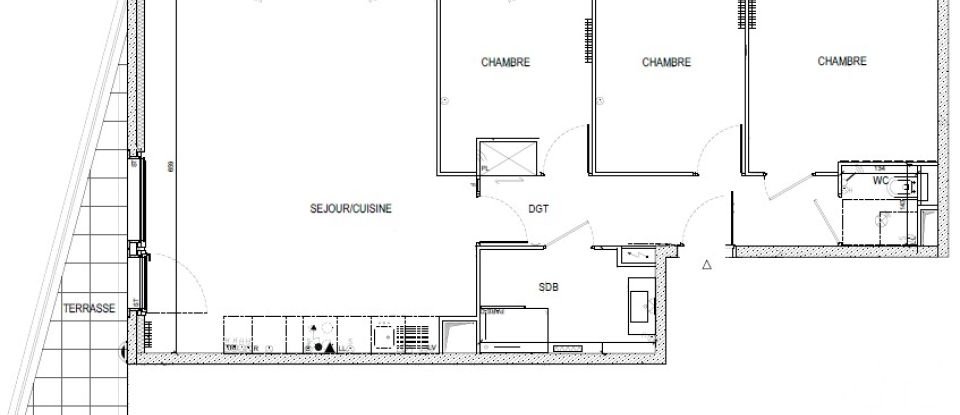 Apartment 4 rooms of 80 m² in Massy (91300)