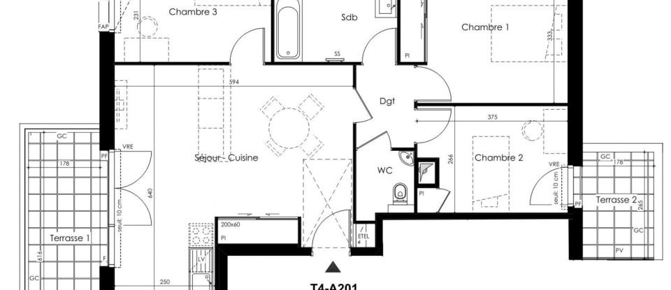 Appartement 4 pièces de 76 m² à Basse-Goulaine (44115)