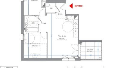Appartement 3 pièces de 58 m² à La Chapelle-sur-Erdre (44240)