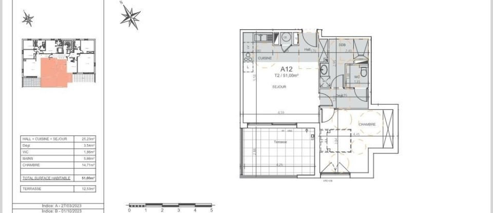 Appartement 2 pièces de 51 m² à Fréjus (83370)