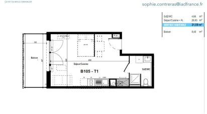 Apartment 1 room of 32 m² in Biscarrosse (40600)