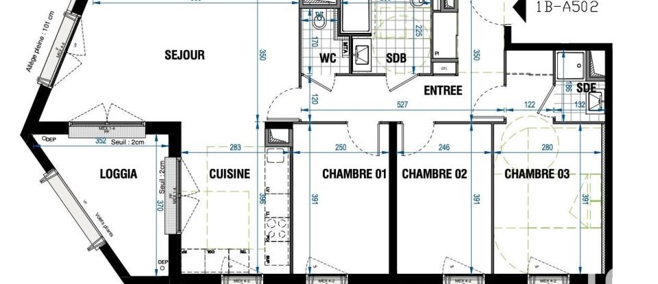 Apartment 4 rooms of 83 m² in Bordeaux (33800)