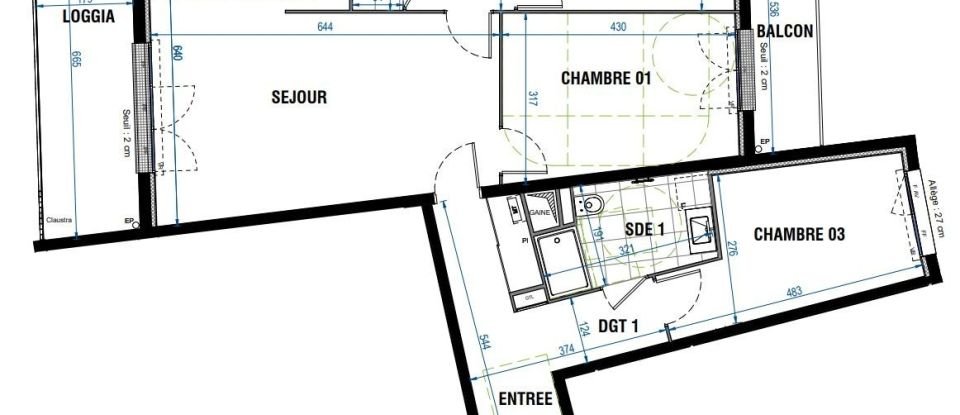 Appartement 4 pièces de 87 m² à Bordeaux (33800)