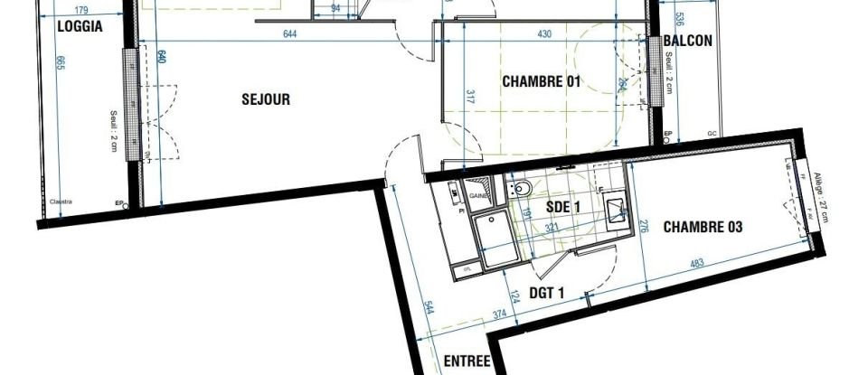 Appartement 4 pièces de 87 m² à Bordeaux (33800)