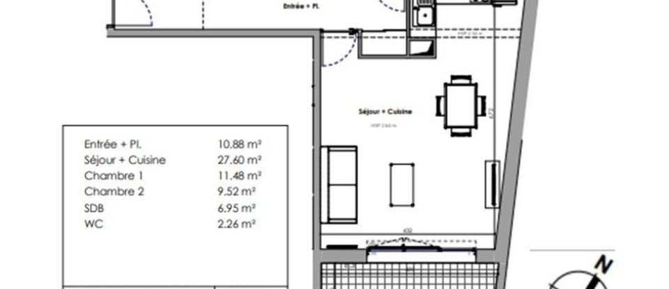 Apartment 3 rooms of 68 m² in Le Relecq-Kerhuon (29480)