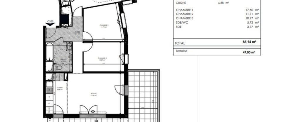 Apartment 4 rooms of 84 m² in Châtenay-Malabry (92290)