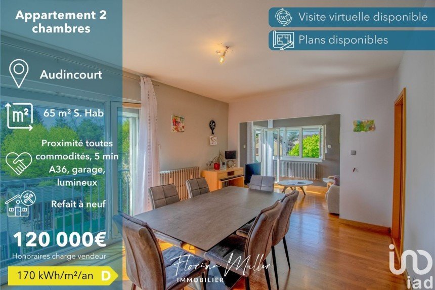 Apartment 3 rooms of 65 m² in Audincourt (25400)